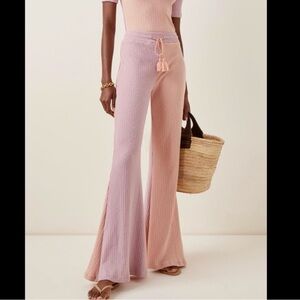 LoveShackFancy Bahama Bay Ribbed Flores Pants Medium